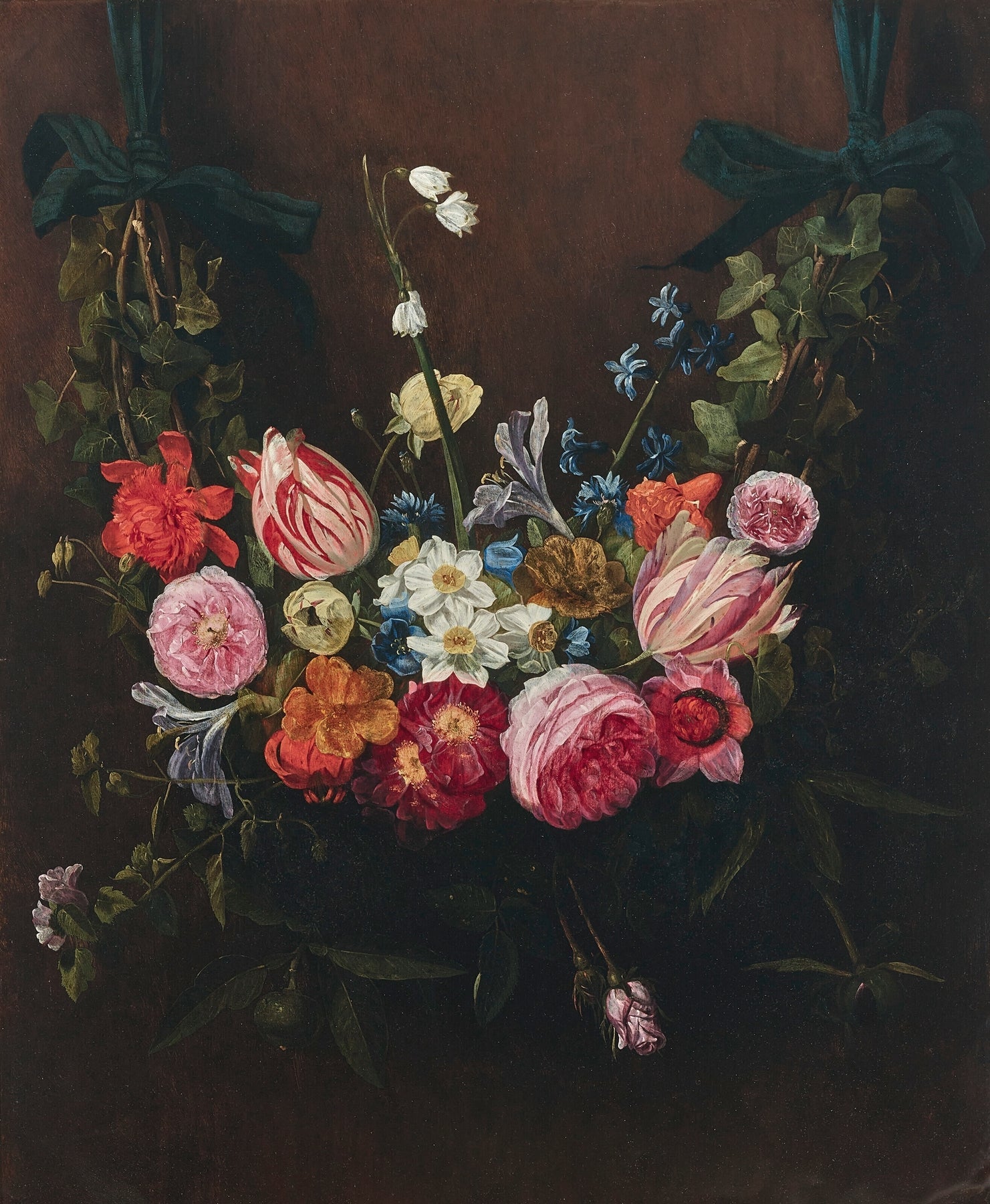 Classic Hanging Flower Arrangement Still Life - Floral Oil Painting - Oil Painting Haven
