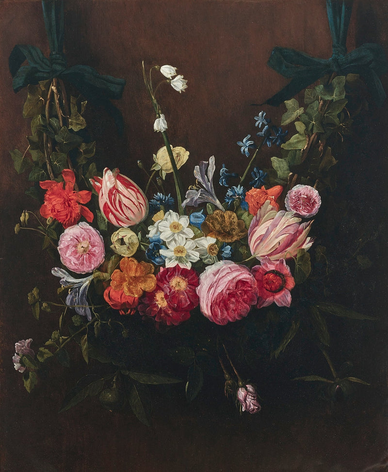 Classic Hanging Flower Arrangement Still Life - Floral Oil Painting - Oil Painting Haven