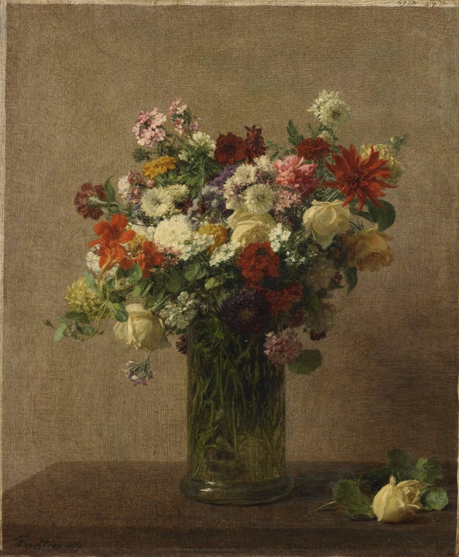 Classic Mixed Flower Bouquet in Glass Vase – Floral Oil Painting - Oil Painting Haven