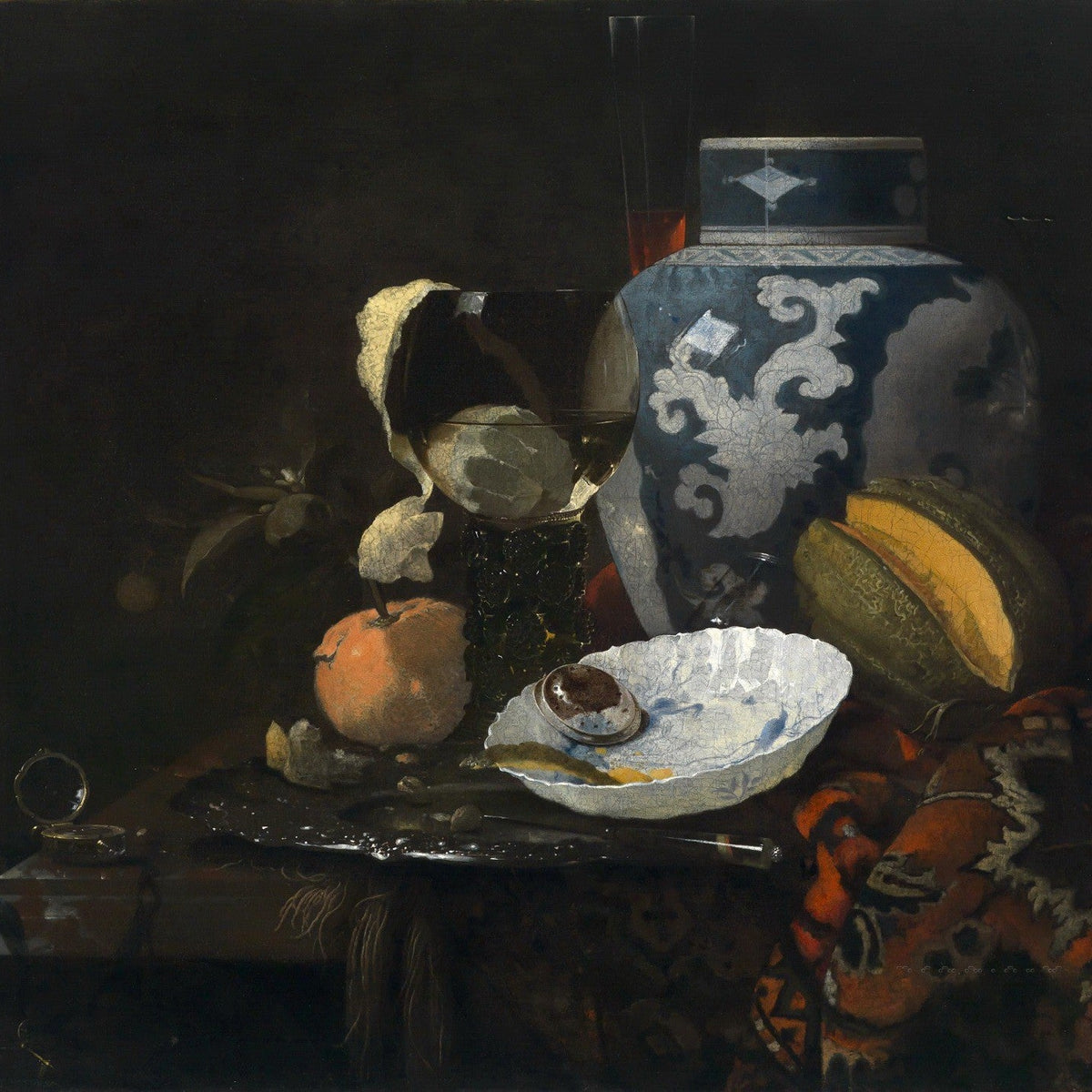 Classic Vase, Fruit and Glassware Scene - Still Life Oil Painting - Oil Painting Haven