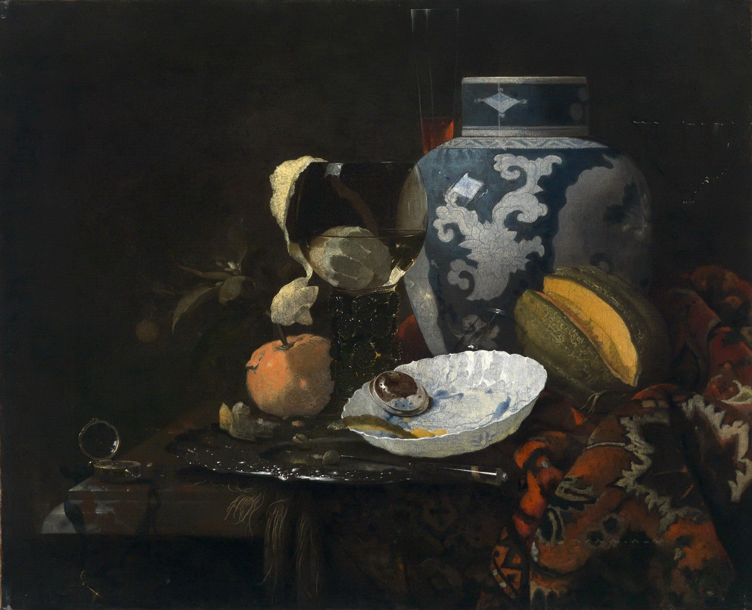 Classic Vase, Fruit and Glassware Scene - Still Life Oil Painting - Oil Painting Haven