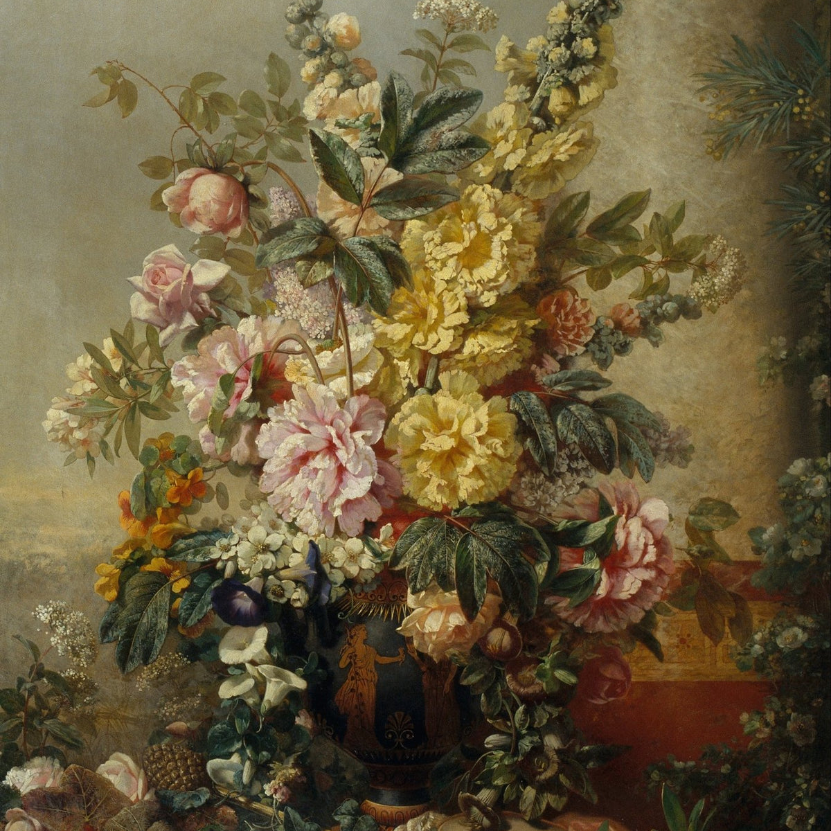 Classical Flower Vase Still Life Handmade – Floral Oil Painting - Oil Painting Haven