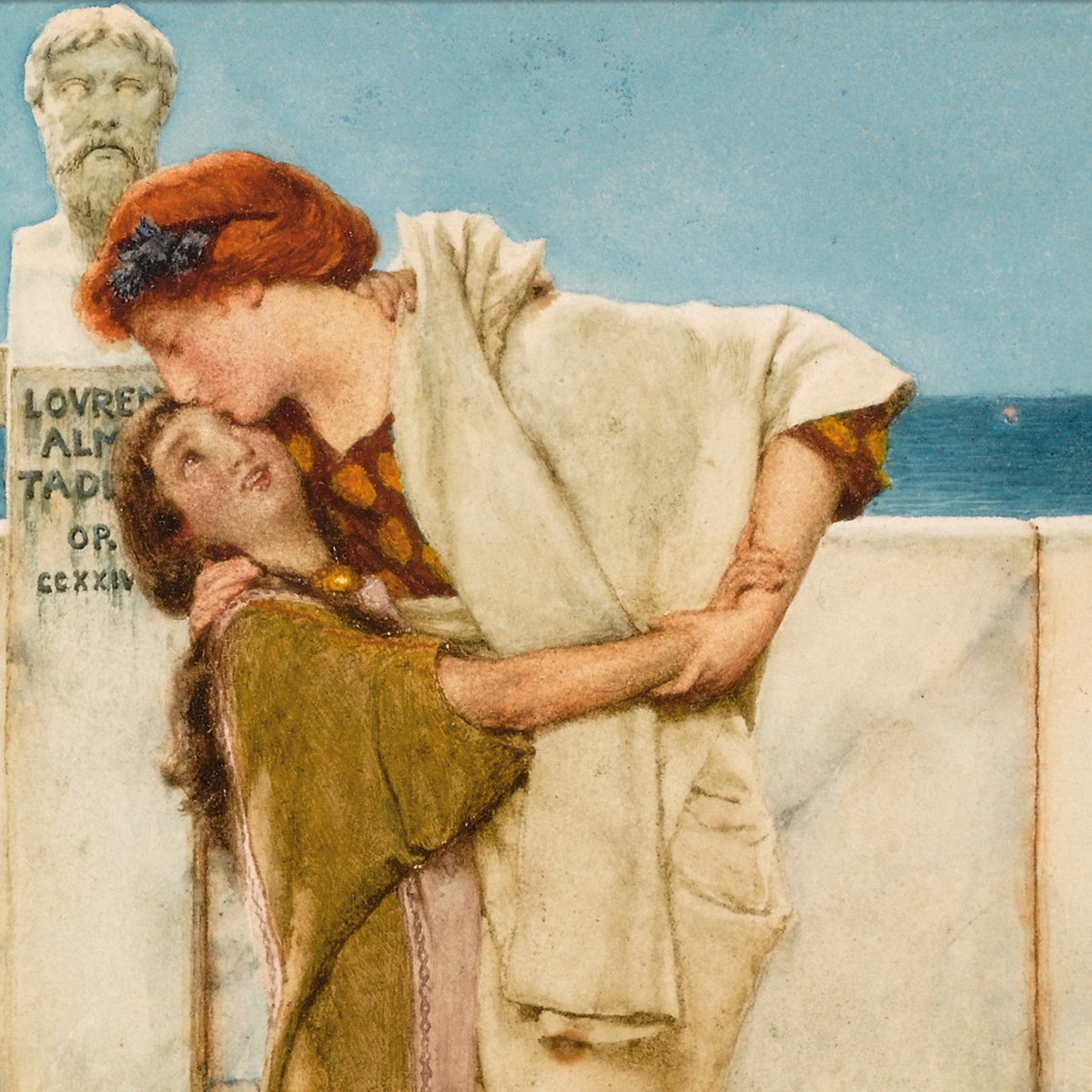 Classical Lovers Embracing by the Sea - People Oil Painting - Oil Painting Haven