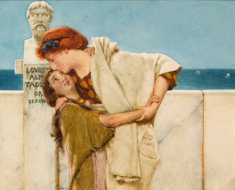 Classical Lovers Embracing by the Sea - People Oil Painting - Oil Painting Haven