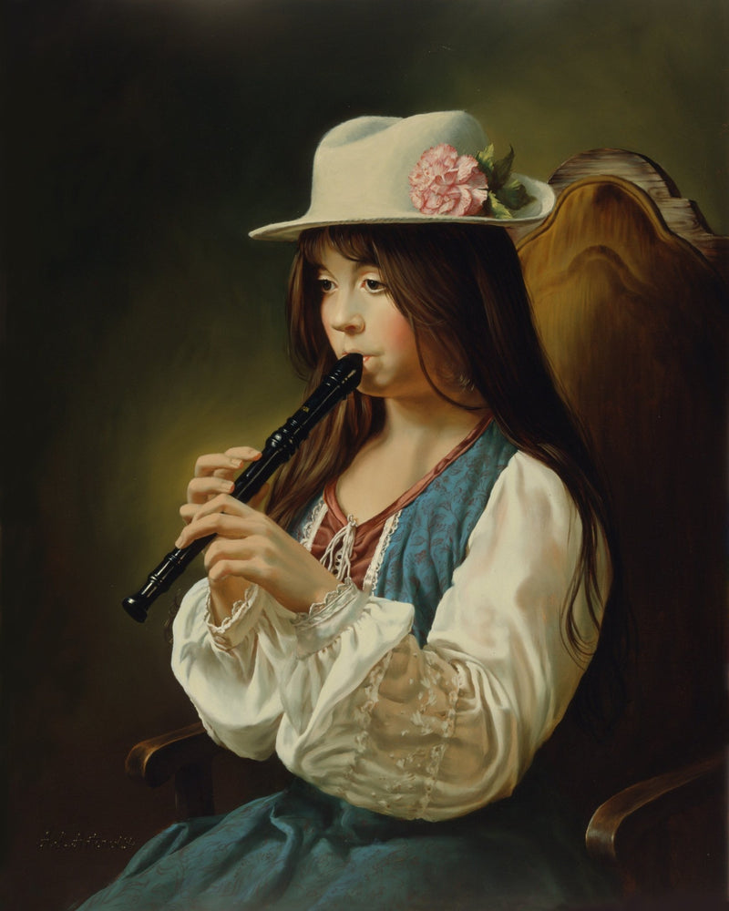 Classical Women Listening to Lyre by the Sea - People Oil Painting - Oil Painting Haven