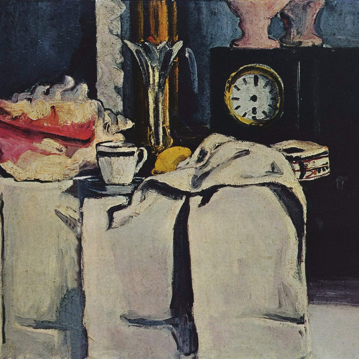 Clock, Shell and Cup Arrangement - Still Life Oil Painting - Oil Painting Haven
