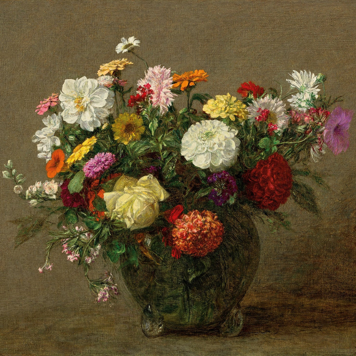 Colorful Garden Flowers in Vase Still Life - Floral Oil Painting - Oil Painting Haven