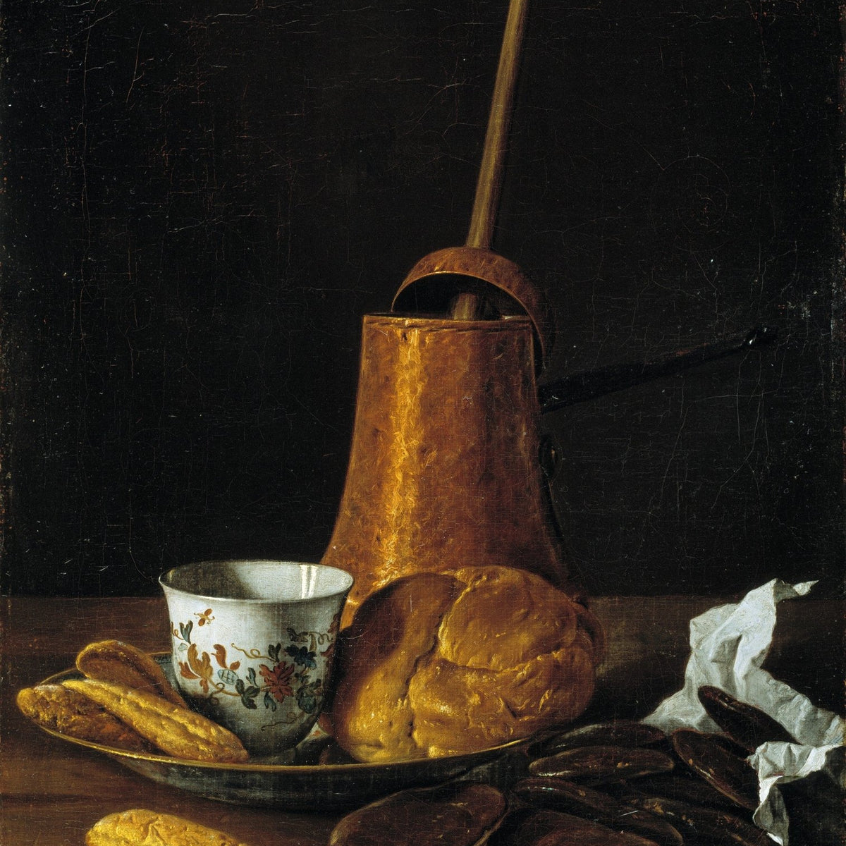 Copper Pot, Bread and Cup - Still Life Oil Painting - Oil Painting Haven