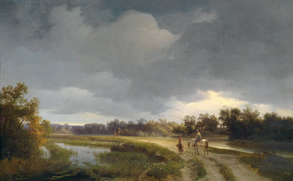 Country Path Before the Storm | Hand - Painted Landscape Oil Painting - Oil Painting Haven