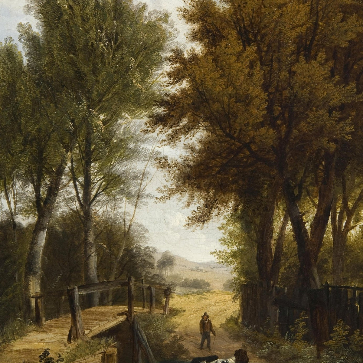 Country Path with Trees and Cattle – Landscape Oil Painting - Oil Painting Haven