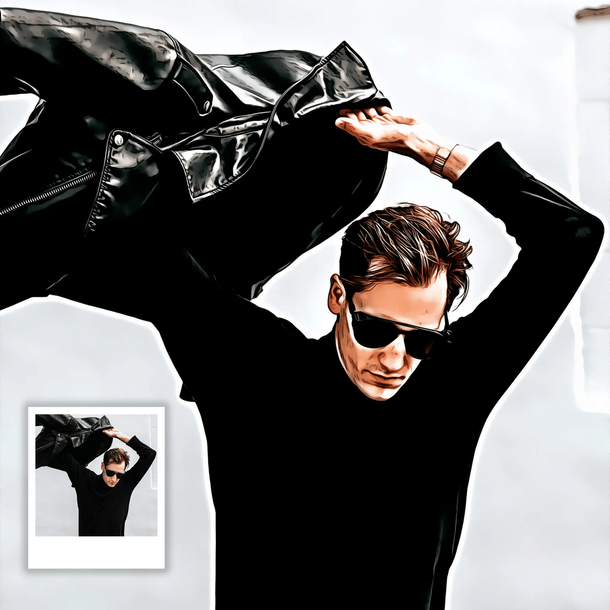 Custom Oil Painting From Photo - Hand painted Cartoon Effect - Oil Painting Haven