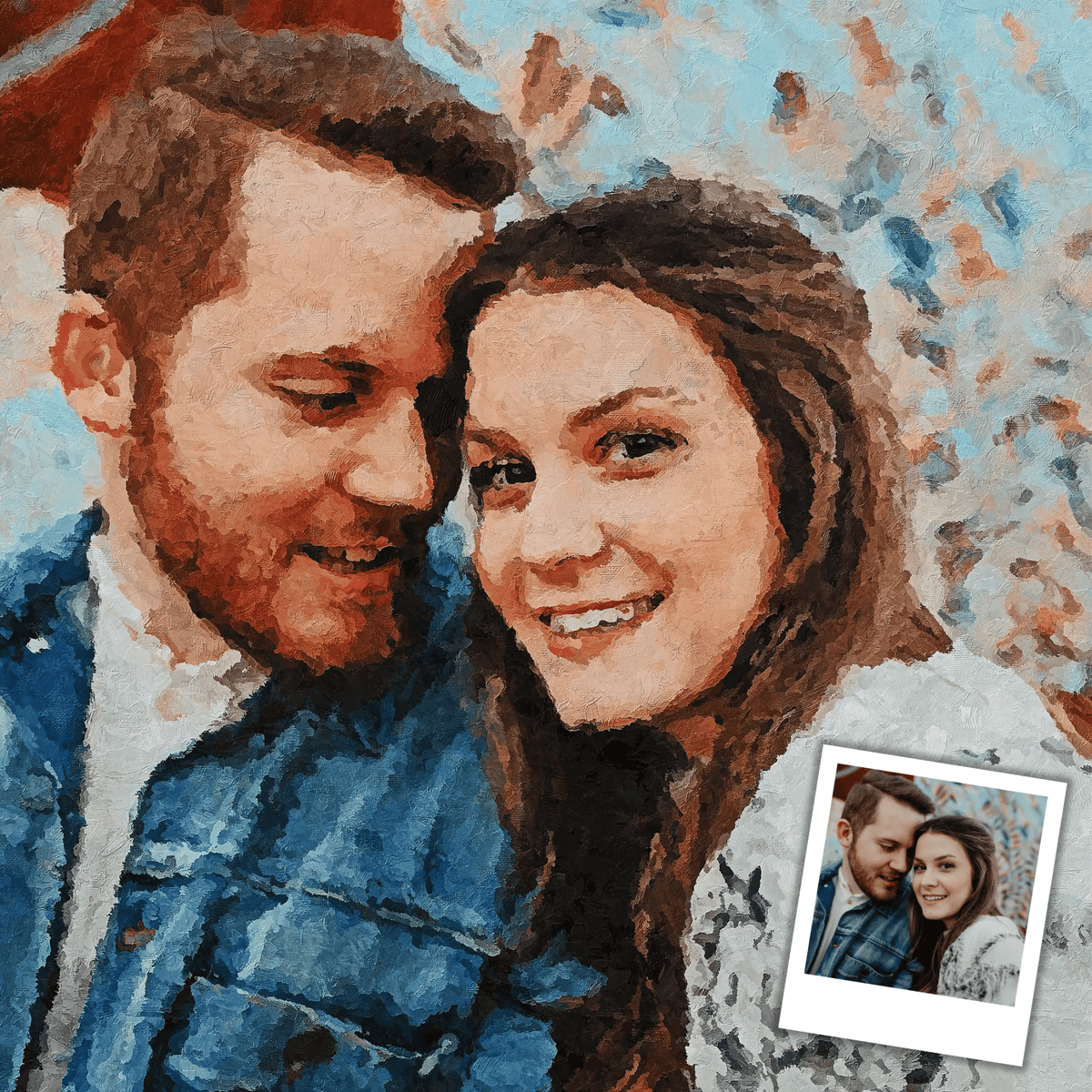 Custom Oil Painting From Photo - Hand Painted Palette Knife Effect - Oil Painting Haven