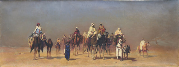 Desert Caravan with Camels and Travelers - People Oil Painting - Oil Painting Haven