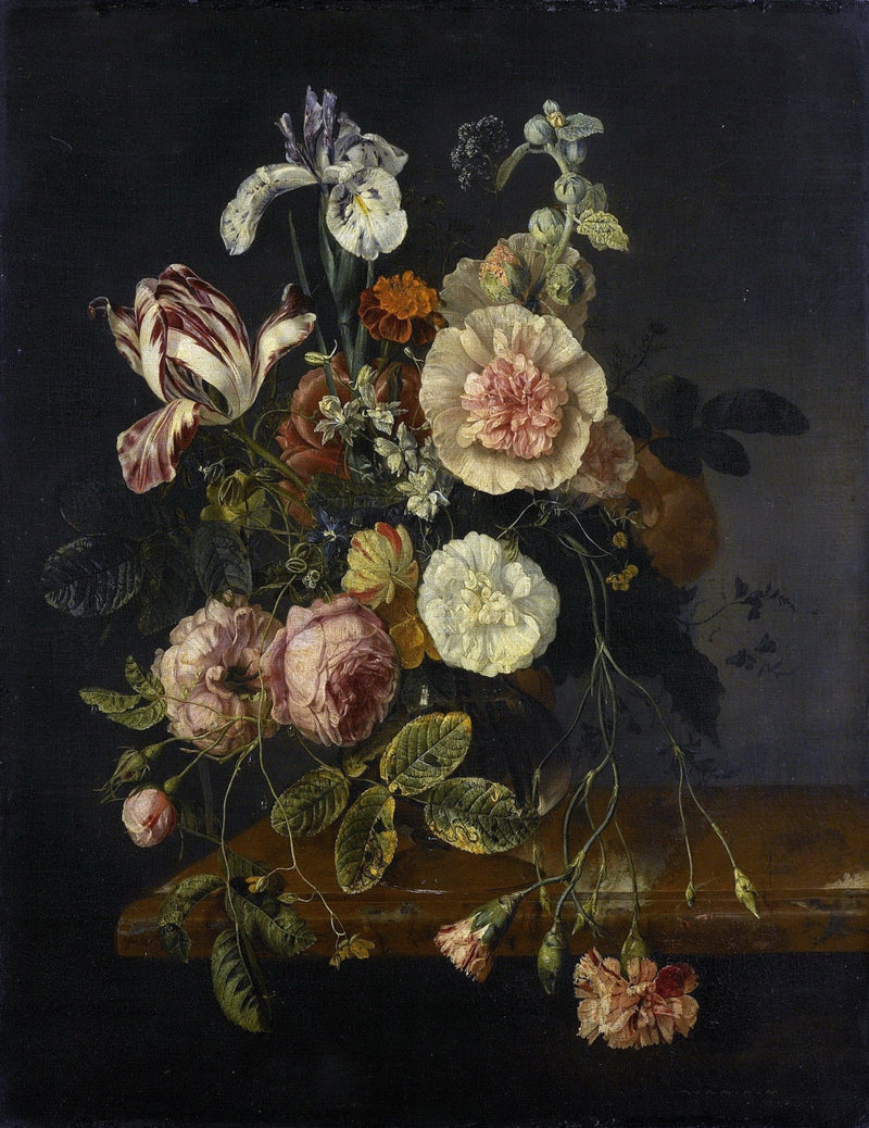 Dutch Flower Arrangement with Tulip and Roses – Floral Oil Painting - Oil Painting Haven