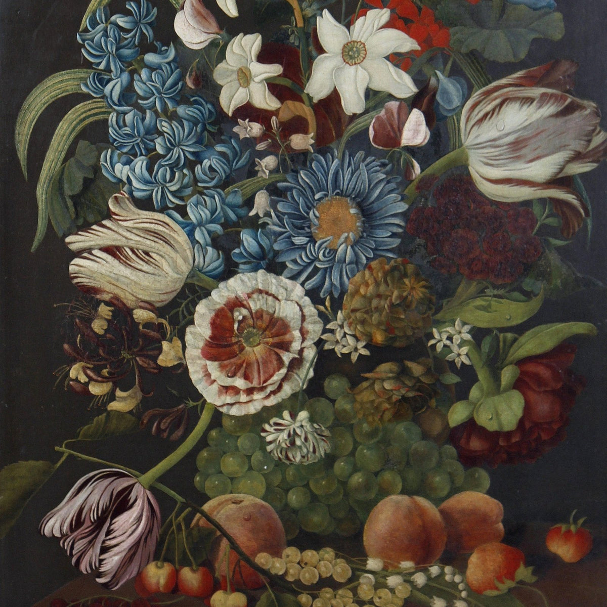 Dutch Still Life with Flowers and Fruit – Floral Oil Painting - Oil Painting Haven