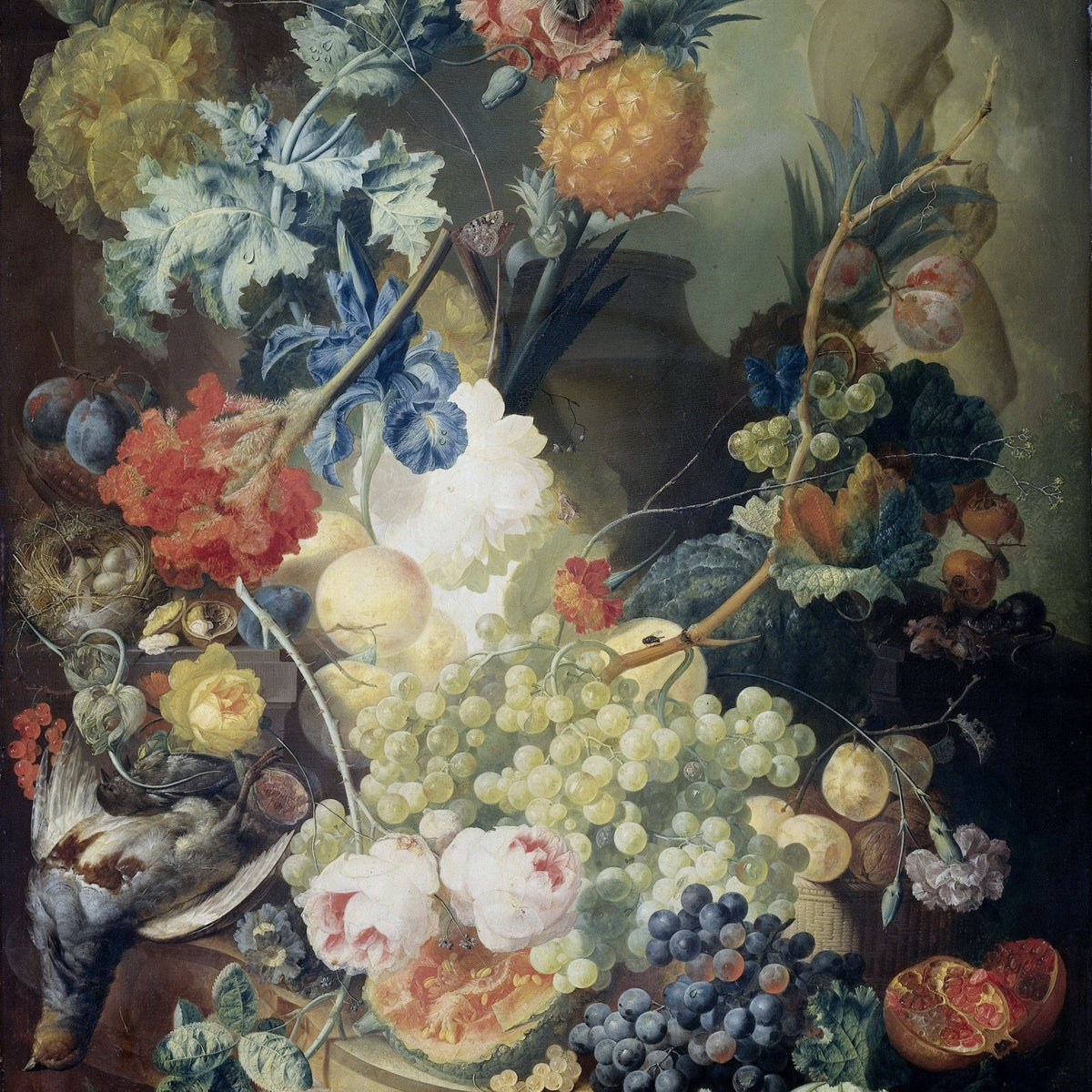 Dutch Still Life with Flowers and Fruit – Floral Oil Painting - Oil Painting Haven