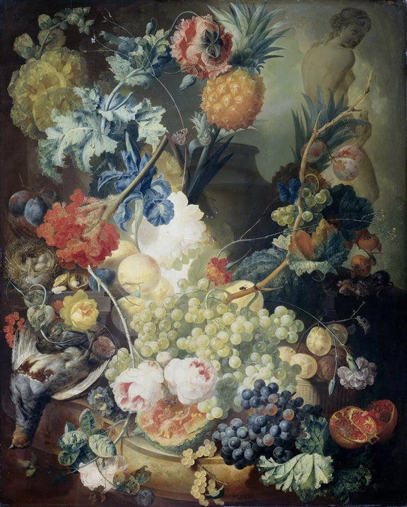 Dutch Still Life with Flowers and Fruit – Floral Oil Painting - Oil Painting Haven