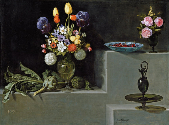 Dutch Still Life with Tulips and Roses Vase – Floral Oil Painting - Oil Painting Haven