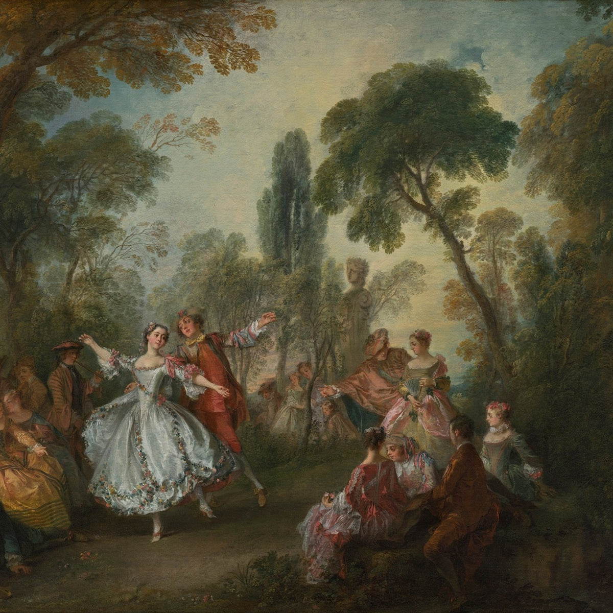 Elegant Garden Dance with Aristocratic Figures - People Oil Painting - Oil Painting Haven
