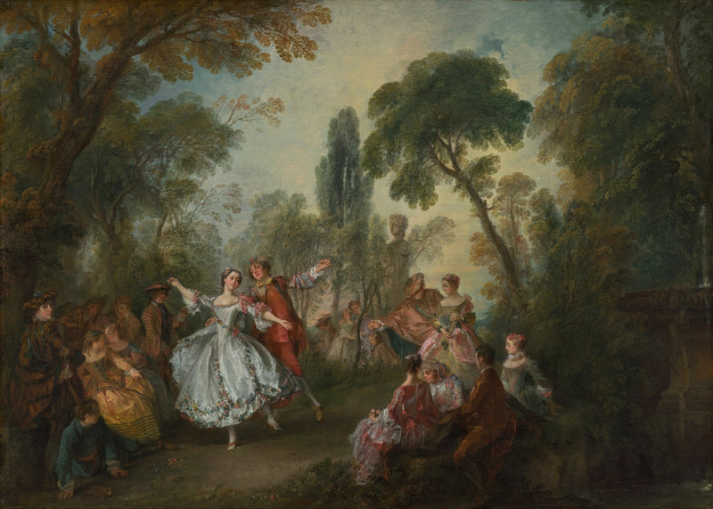 Elegant Garden Dance with Aristocratic Figures - People Oil Painting - Oil Painting Haven
