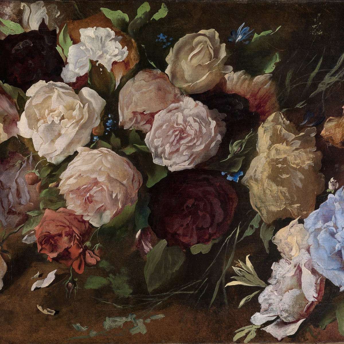 Elegant Rose Bouquet Still Life Wall Art - Floral Oil Painting - Oil Painting Haven