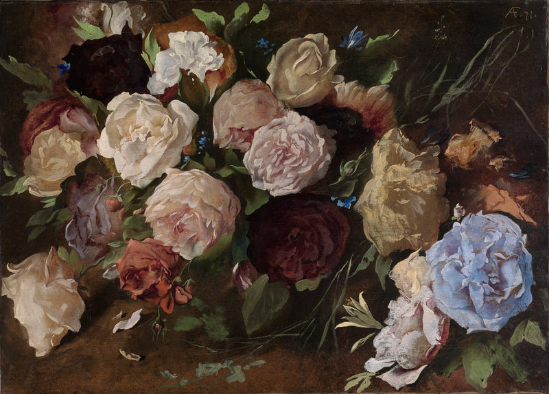 Elegant Rose Bouquet Still Life Wall Art - Floral Oil Painting - Oil Painting Haven
