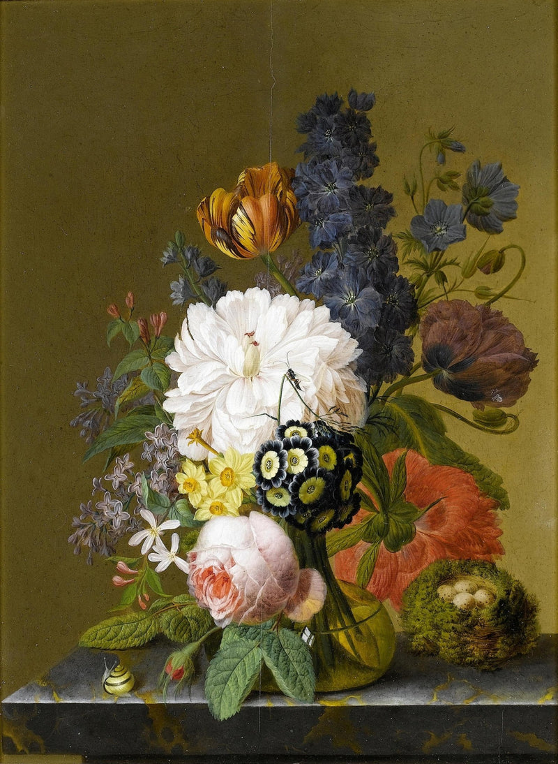 Elegant Spring Bouquet in Glass Vase – Floral Oil Painting - Oil Painting Haven