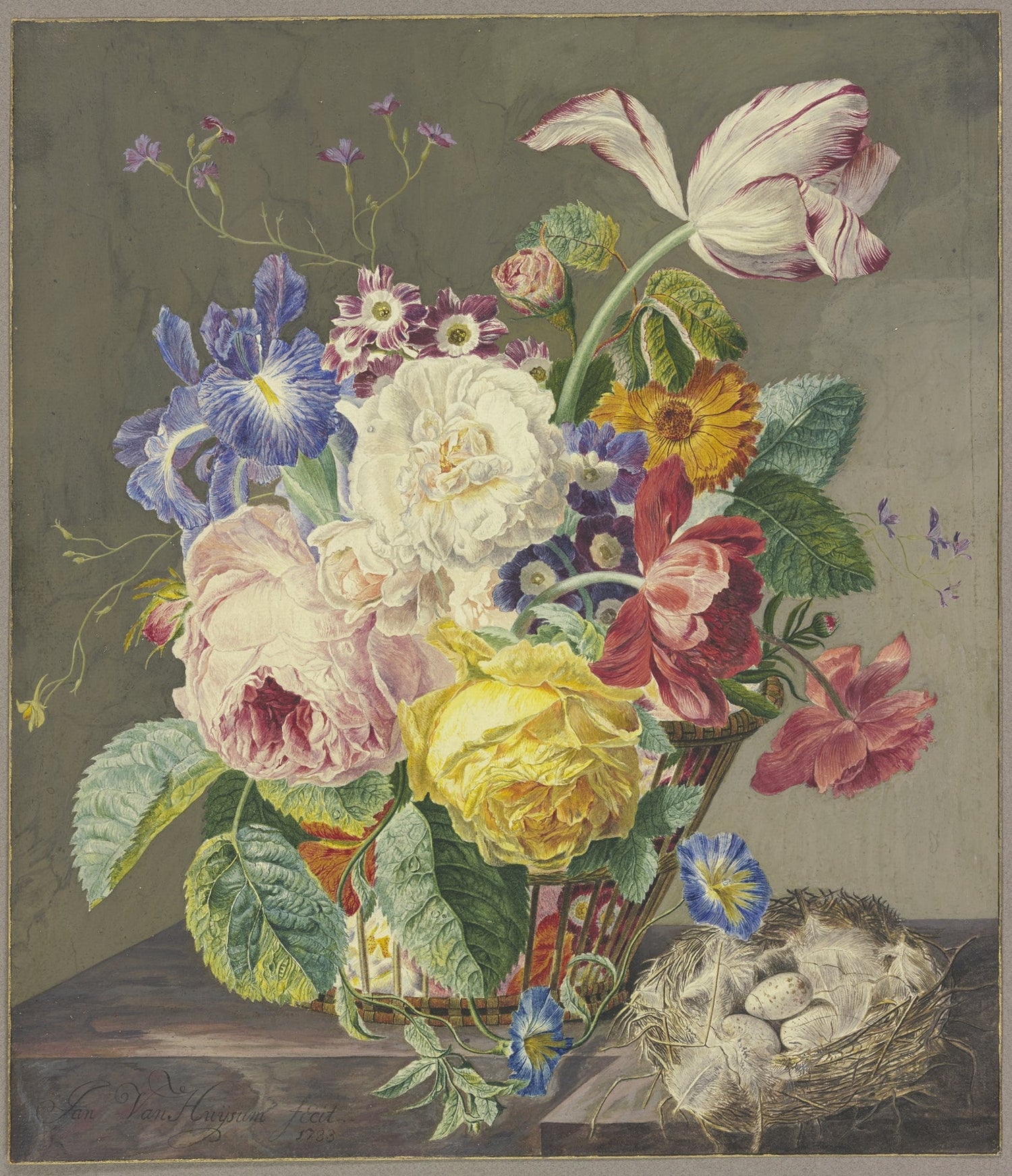 Elegant Vase of Roses and Tulips Still Life - Floral Oil Painting - Oil Painting Haven