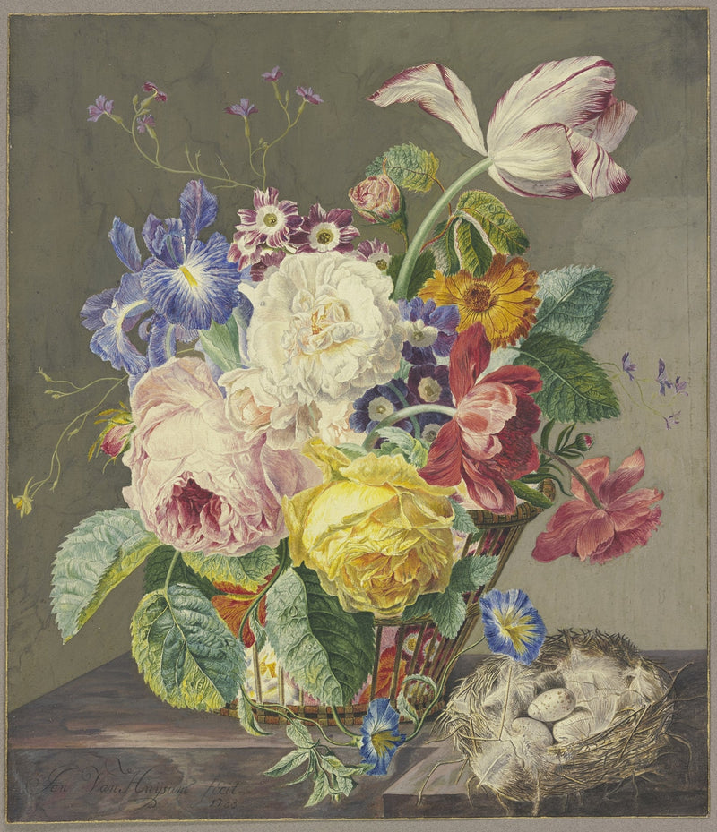 Elegant Vase of Roses and Tulips Still Life - Floral Oil Painting - Oil Painting Haven