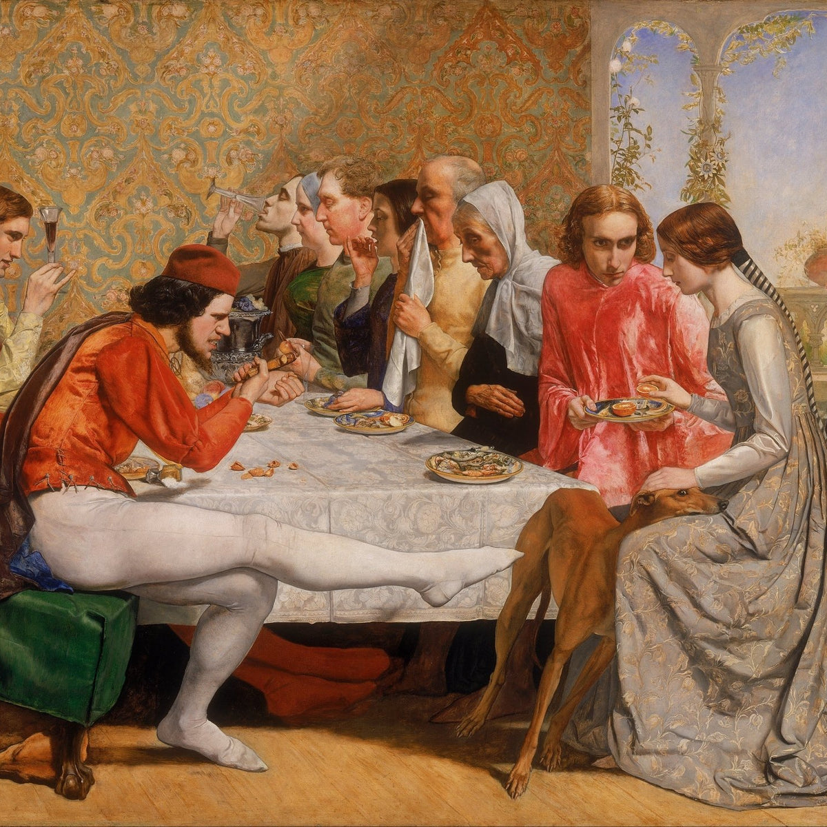 Elegant Victorian Dinner Gathering Scene - People Oil Painting - Oil Painting Haven
