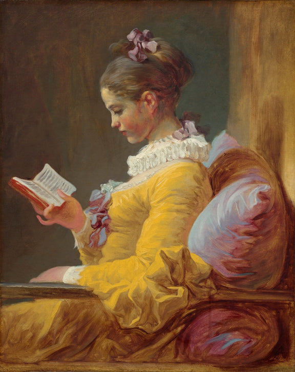 Elegant Woman Reading a Book in Yellow Dress - People Oil Painting - Oil Painting Haven