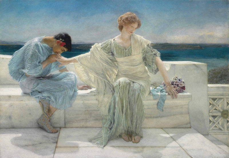 Elegant Women by the Seaside Terrace - People Oil Painting - Oil Painting Haven