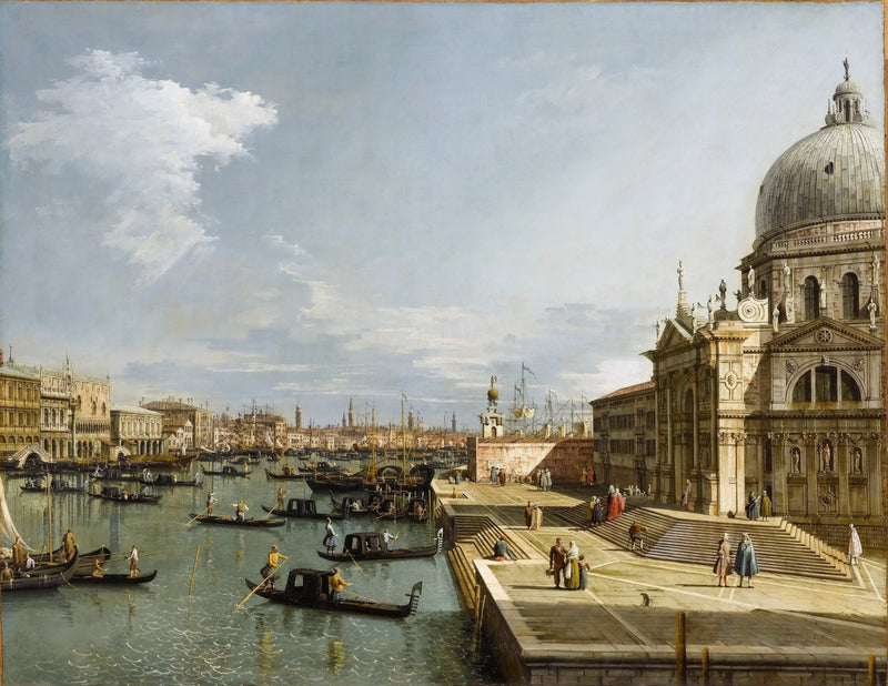 Hand painted oil on canvas landscape oil painting of Venice’s Grand Canal entrance with boats, buildings, and textured. - Add Frame, Boat, Canal, Canvas, Hand Painted, Landscape, Made To Order, Oil Painting, Venice