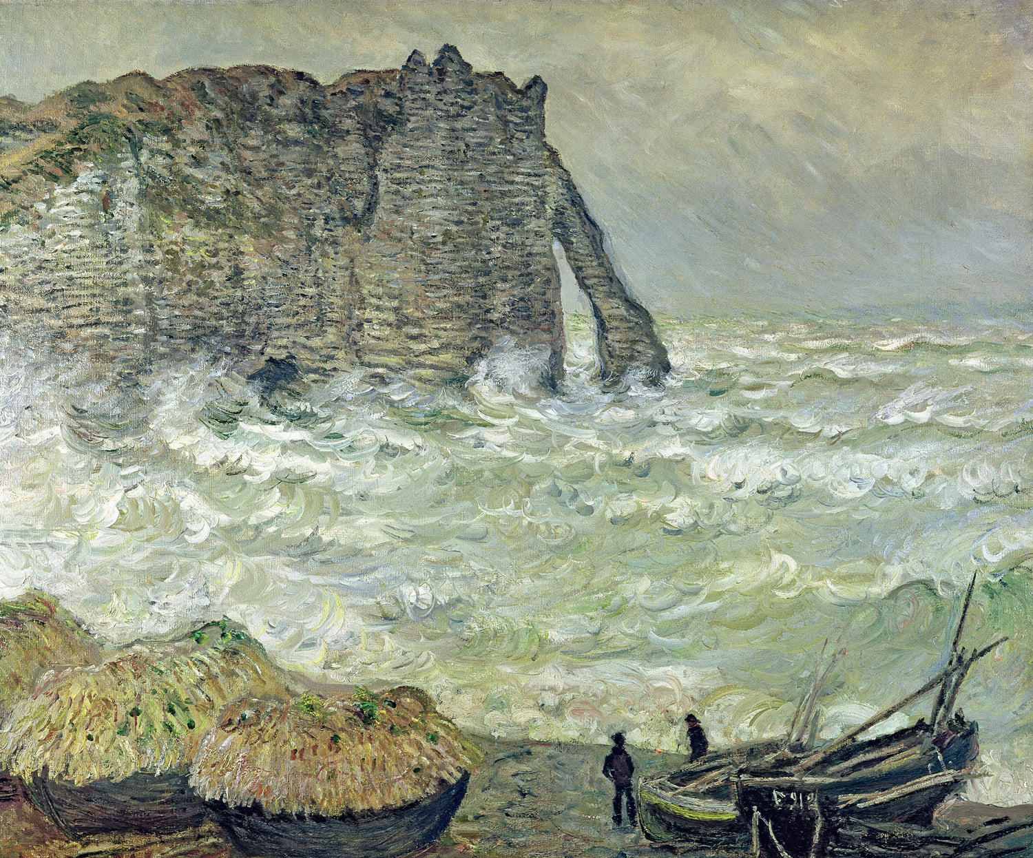 étretat, Rough Sea, 1883 - Oil Painting Haven