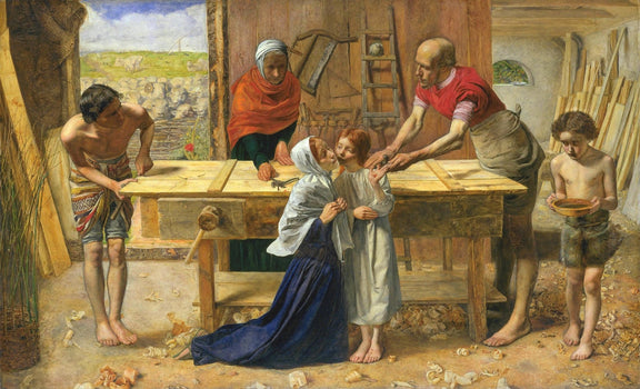 Family Workshop Scene with Mother and Child - People Oil Painting - Oil Painting Haven