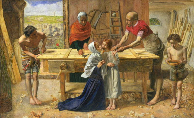 Family Workshop Scene with Mother and Child - People Oil Painting - Oil Painting Haven