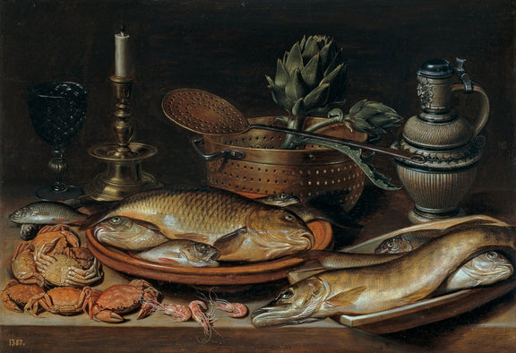 Fish and Seafood Feast - Still Life Oil Painting - Oil Painting Haven