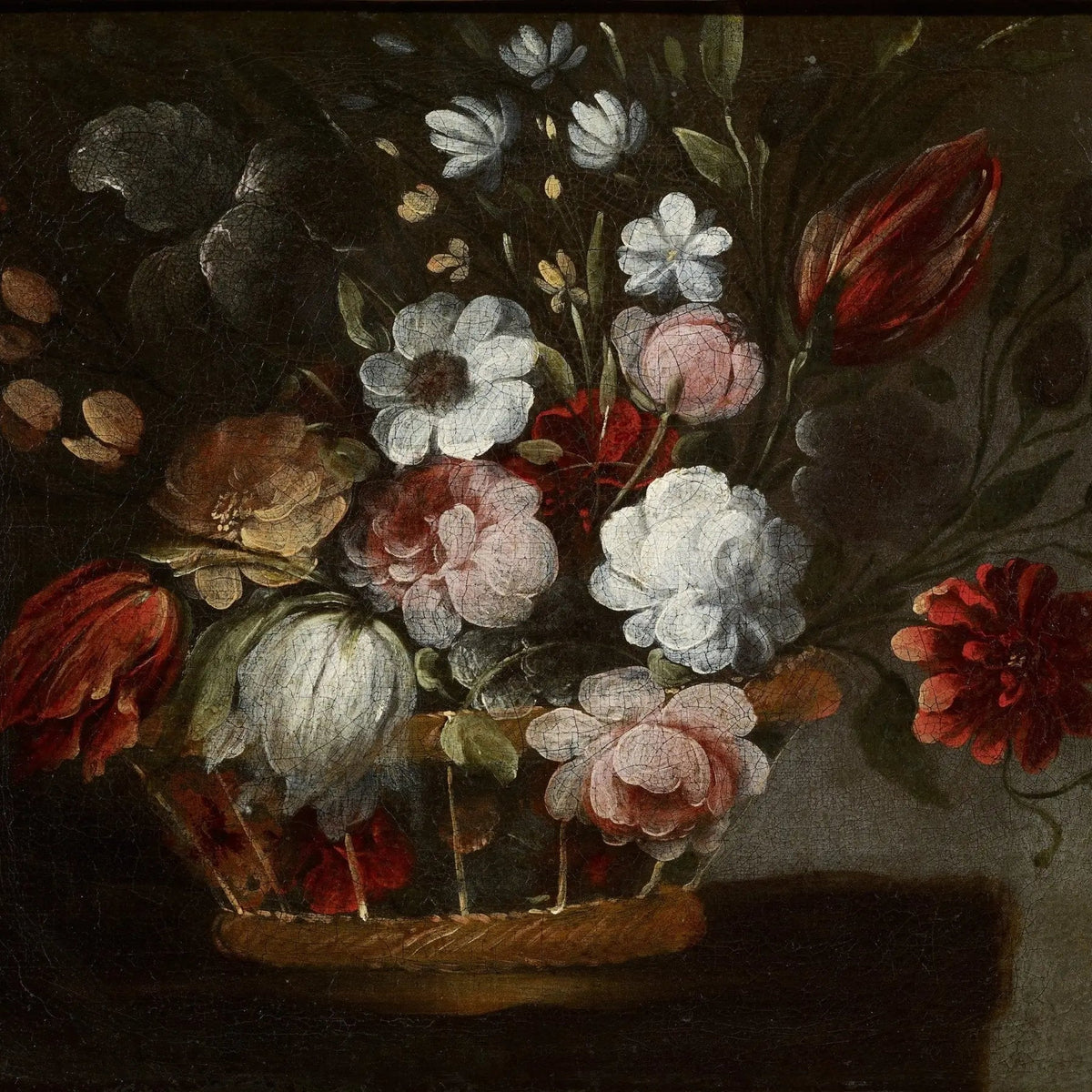 Floral Oil Painting - Bouquet in Wicker Basket - Oil Painting Haven