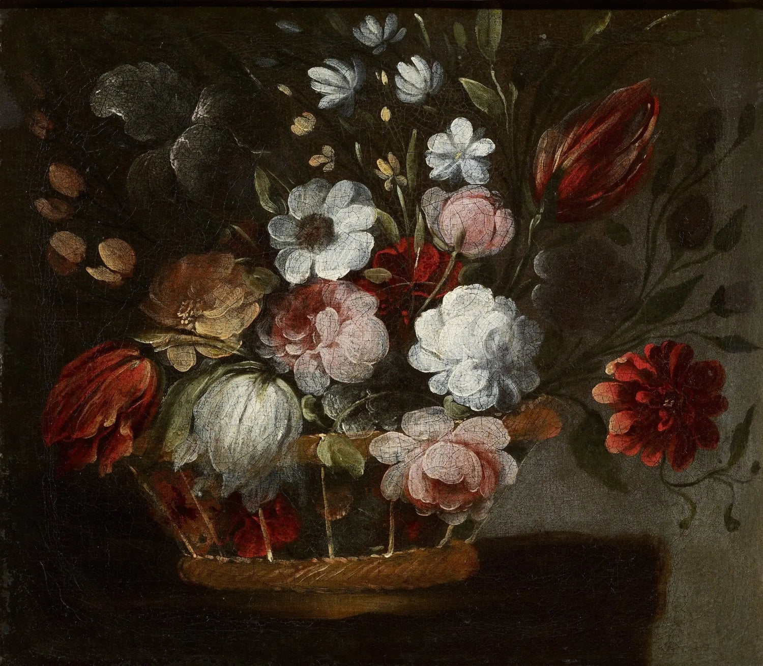 Floral Oil Painting - Bouquet in Wicker Basket - Oil Painting Haven