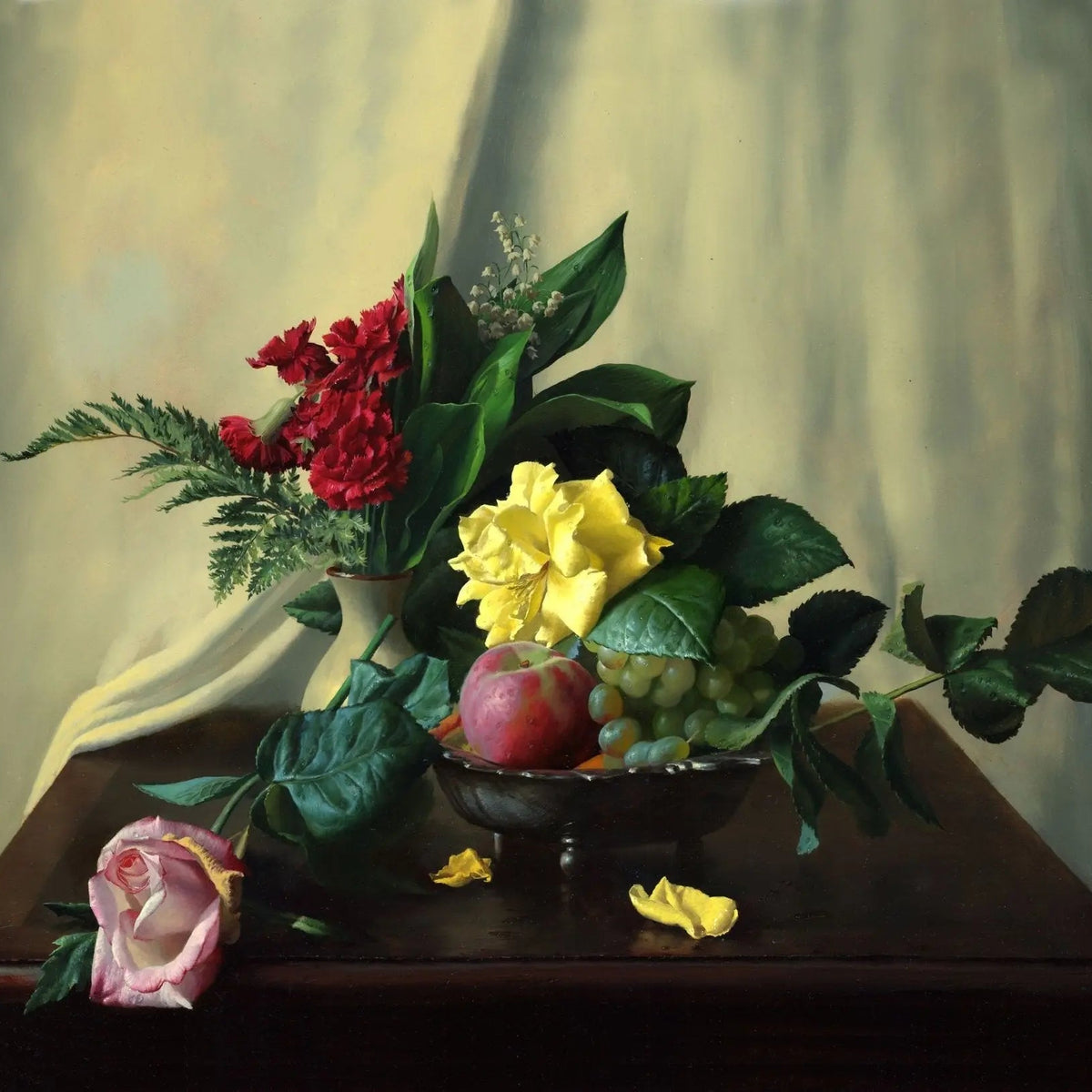 Floral Oil Painting - Bouquet with Fruits - Oil Painting Haven