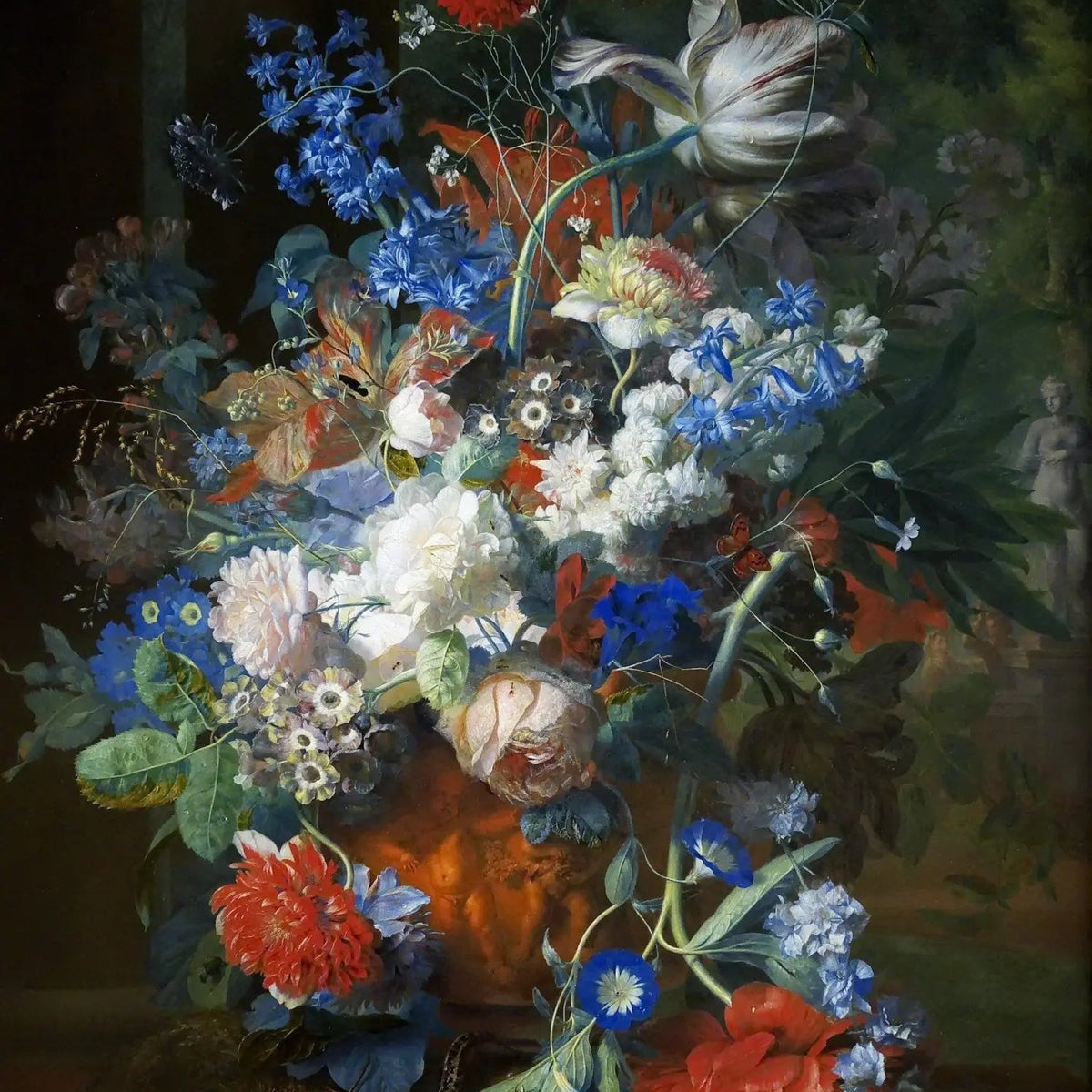 Floral Oil Painting - Bouquet with Nest and Lizard - Oil Painting Haven