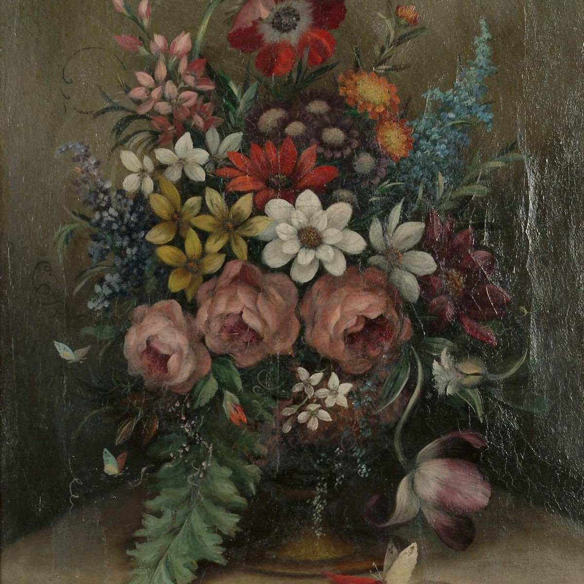 Floral Oil Painting - Classic Bouquet Still Life with Roses - Oil Painting Haven