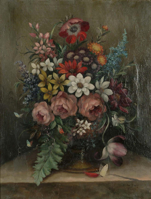Floral Oil Painting - Classic Bouquet Still Life with Roses - Oil Painting Haven