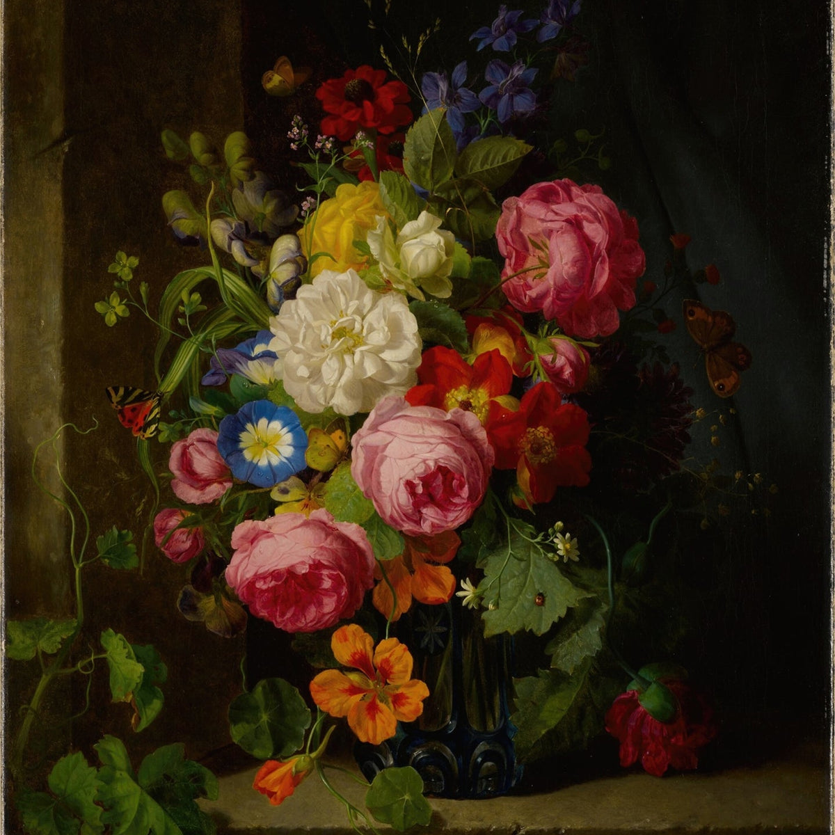 Floral Oil Painting - Classic Bouquet Still Life with Roses - Oil Painting Haven