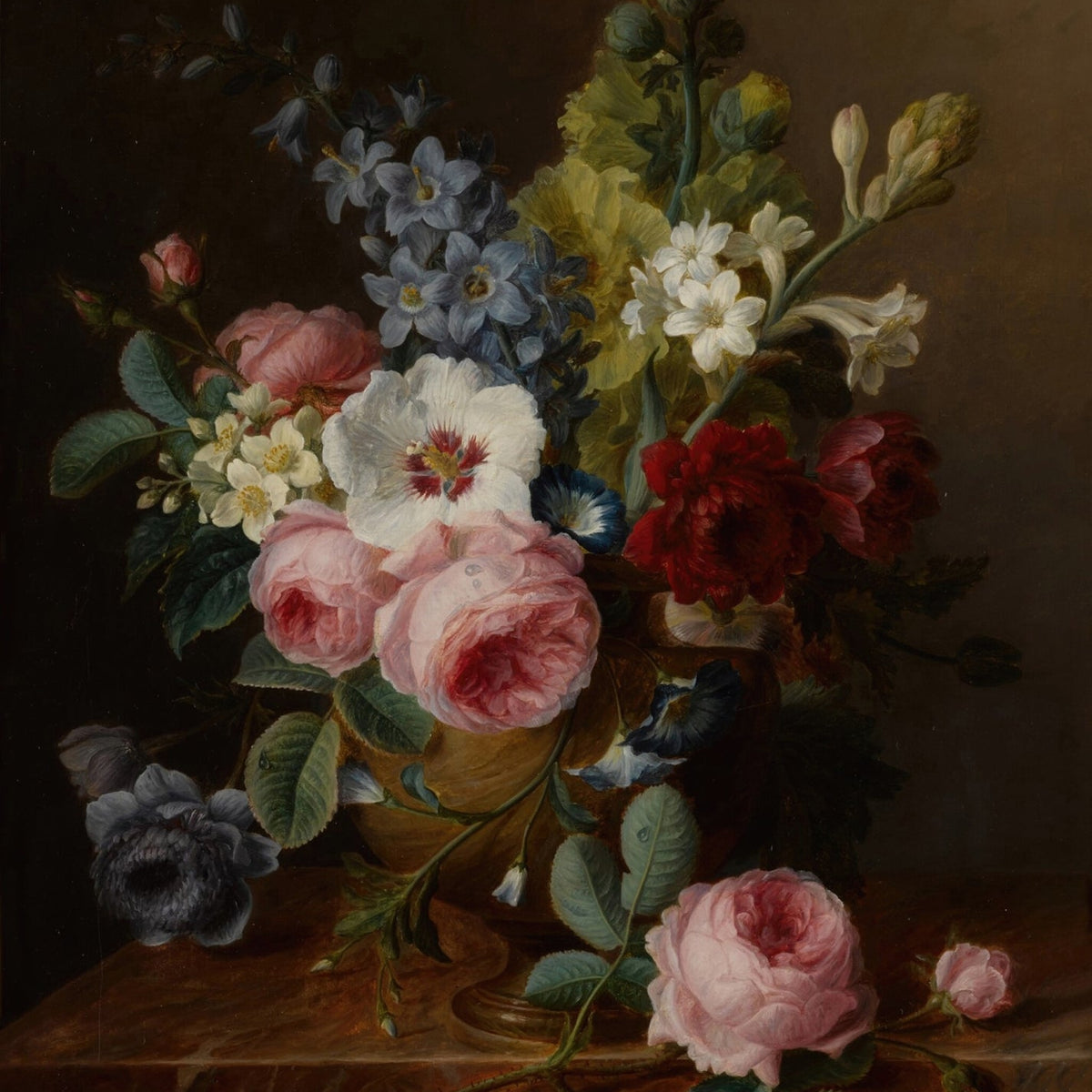 Floral Oil Painting - Classic Rose Bouquet Hand - Painted Canvas - Oil Painting Haven