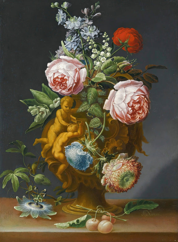 Floral Oil Painting - Classic Still Life Vase Hand - Painted Art - Oil Painting Haven