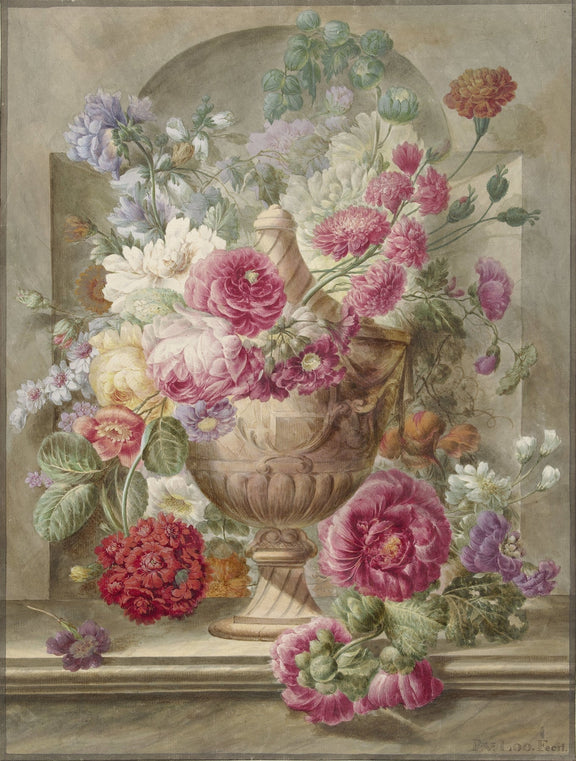 Floral Oil Painting - Classical Urn Bouquet Hand - Painted Canvas - Oil Painting Haven