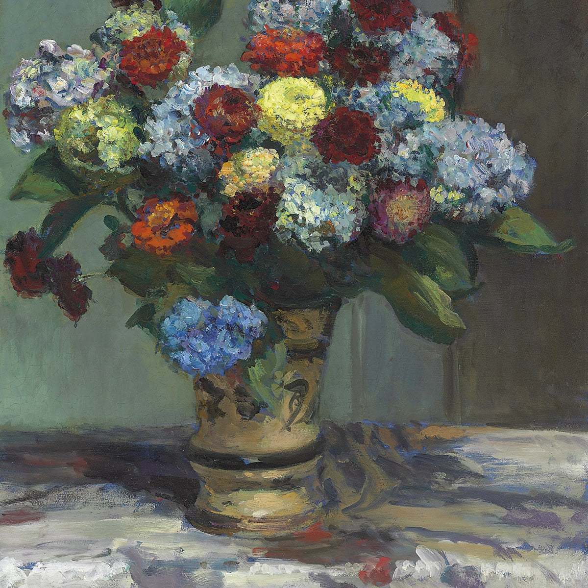 Floral Oil Painting - Colorful Bouquet in Vase Hand - Painted Art - Oil Painting Haven