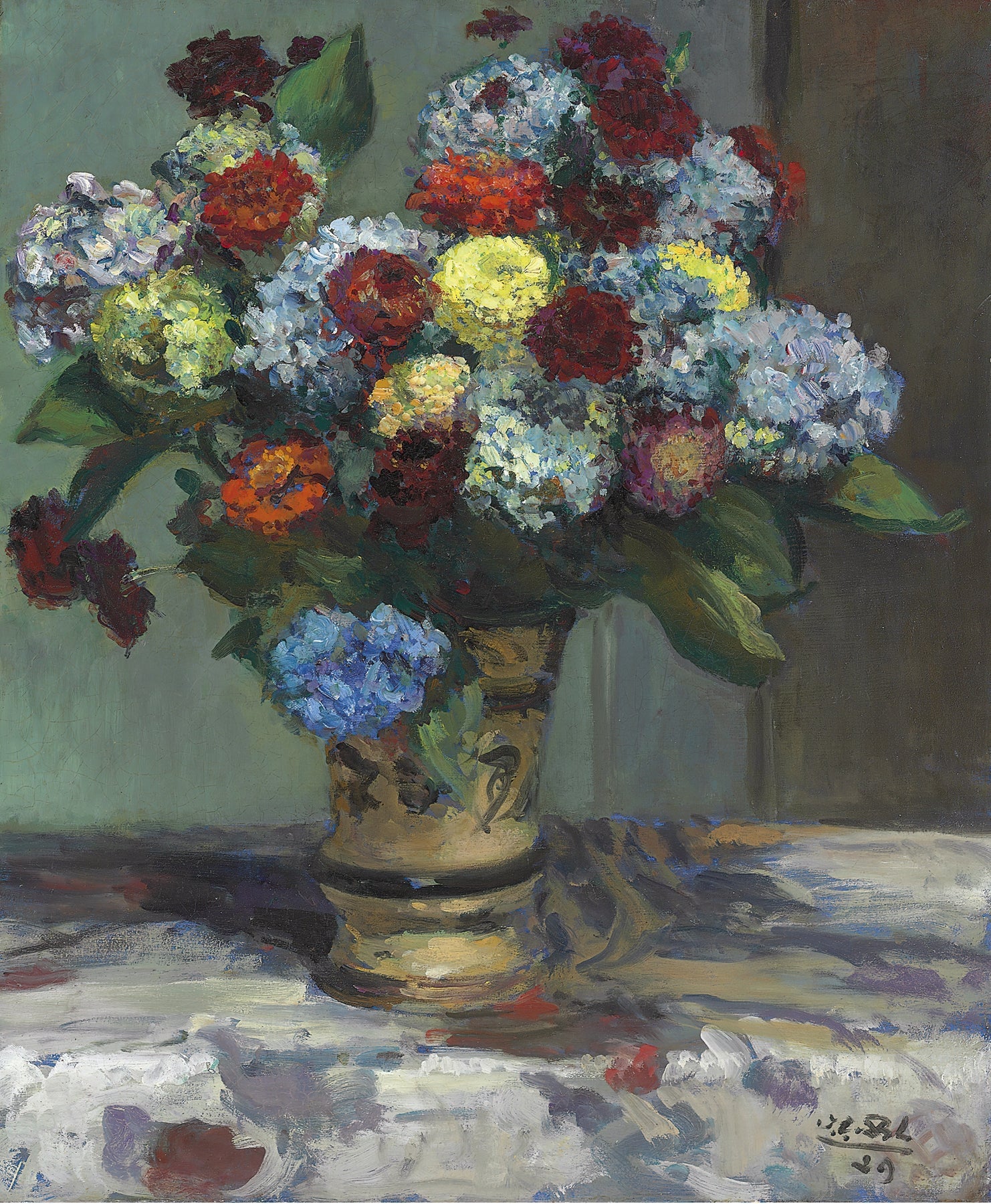 Floral Oil Painting - Colorful Bouquet in Vase Hand - Painted Art - Oil Painting Haven