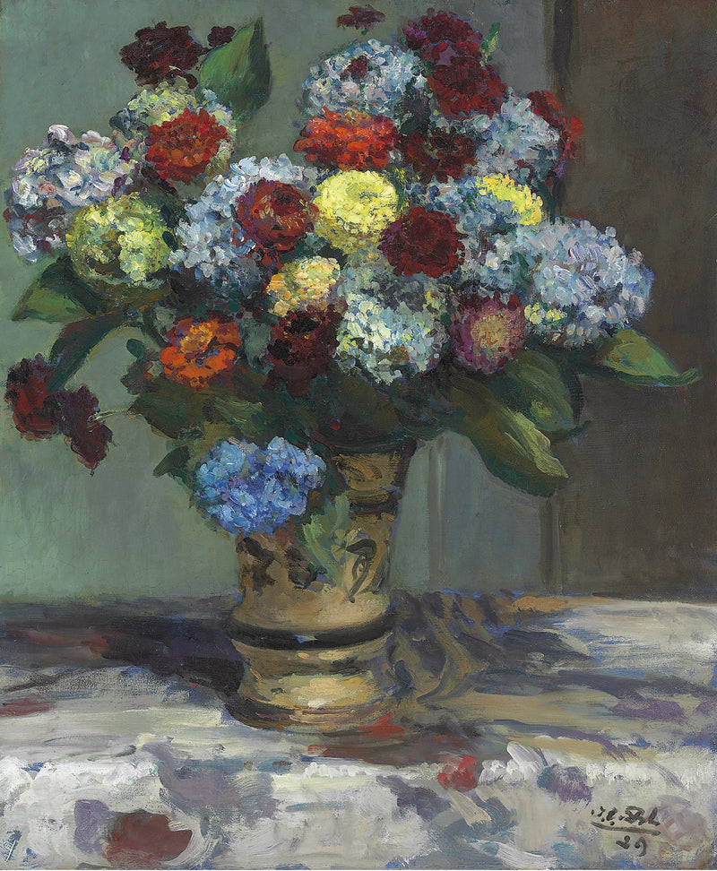 Floral Oil Painting - Colorful Bouquet in Vase Hand - Painted Art - Oil Painting Haven